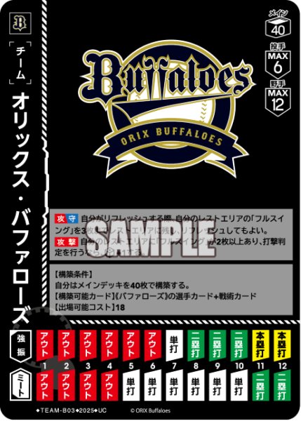 画像1: オリックス・バファローズ[PDO_TEAM-B03_UC]【BP01収録】 (1)