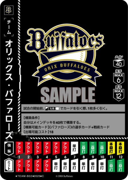 画像1: オリックス・バファローズ[PDO_TEAM-B02_C]【TBP01-B収録】 (1)