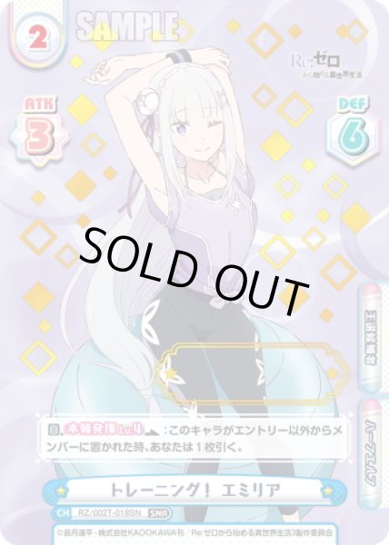 画像1: 【SNR仕様】トレーニング！ エミリア[Re_RZ/002T-018SN] (1)